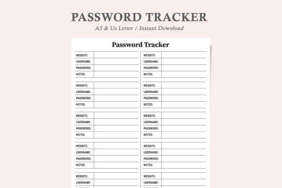 Download Password Tracker Printable,password Log - Password tracker Collection