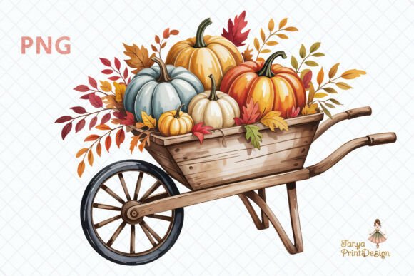 Download Autumn Pumpkins Wheelbarrow Clipart PNG - Pumpkins Collection