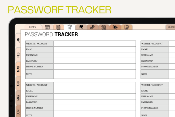 Download Password Tracker – Printable &amp; Digital - Password tracker Collection