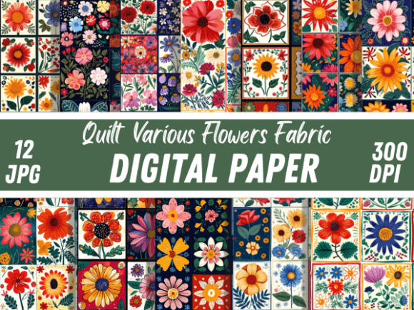 Download Craft Quilt Flowers Fabric Pattern Paper - Fabric Collection