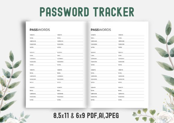 Download KDP Interior | Password Tracker 6x9" - Password tracker Collection