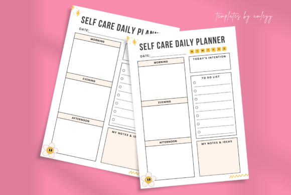 Download Aesthetic Self-Care Daily Planner Canva - Premium Bundle