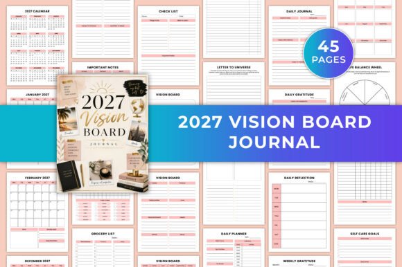 Download 2027 Vision Board Journal KDP Graphic - Premium Bundle