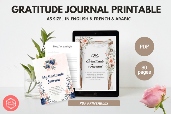 Download Gratitude Journal Printable A5 Size - Premium Bundle