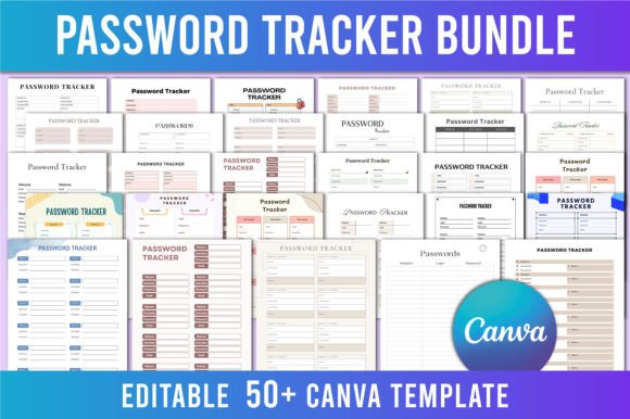 Download 50+ Unique Password Tracker Bundle Canva - Password tracker Collection