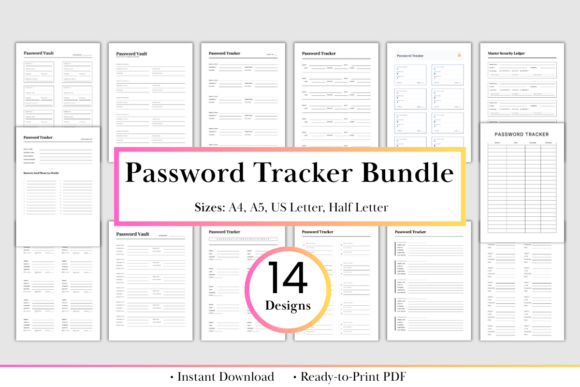 Download Ultimate Password Tracker Bundle - Password tracker Collection