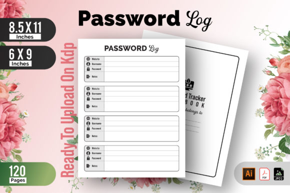 Download Password Tracker Log Book Kdp Interior - Password tracker Collection